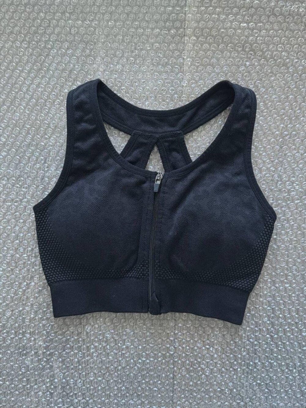 Black Zip Front Sports Bra | Womens (Size S) - Barely Worn